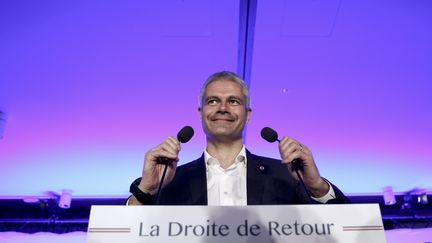 Le président des Républicains, Laurent Wauquiez, lors d'un meeting à Paris, le 20 novembre 2017. (HAMILTON / REA)