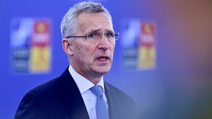 Le secrétaire général de l'Otan, Jens Stoltenberg, le 29 juin 2022 à Madrid. (JAVIER SORIANO / AFP)