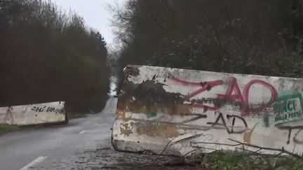 La "route des chicanes" à Notre-Dames-des-Landes, le 18 janvier 2018. (NICOLAS MATHIAS / RADIO FRANCE)