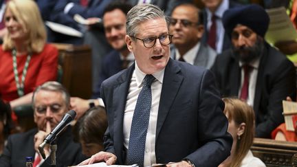 Le Premier ministre travailliste du Royaume-Uni, Keir Starmer, lors d'une prise de parole à la Chambre des communes, le 24 juillet 2024. (JESSICA TAYLOR / UK PARLIAMENT / AFP)