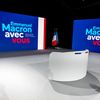 La salle d'Aubervilliers (Seine-Saint-Denis) dans laquelle Emmanuel Macron a présenté son programme pour l'élection présidentielle, le 17 mars 2022.&nbsp; (ARTHUR NICHOLAS ORCHARD / HANS LUCAS / AFP)