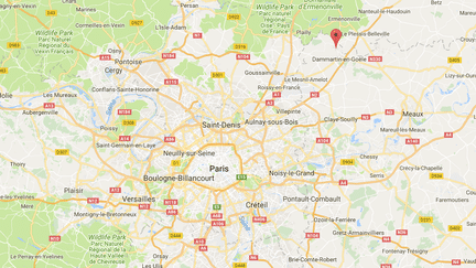 Le suspect a été interpellé à Othis (Seine-et-Marne), à proximité du lieu de l'agression qui s'est déroulée, mercredi 4 juillet 2018. (GOOGLE MAPS / FRANCEINFO)