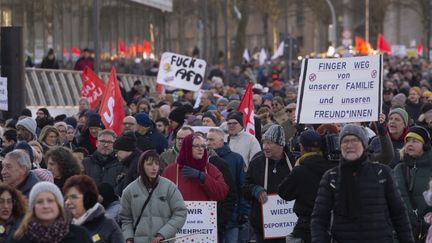 A demonstration against the AfD on January 20, 2024 in Dortmund (Germany).  (YING TANG / NURPHOTO / AFP)