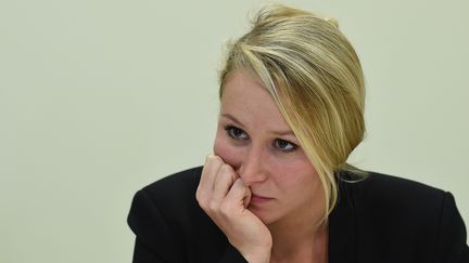 Marion Maréchal-Le Pen, la candidate du Front national dans la région Provence-Alpes Côte d'Azur, donne une conférence de presse à Avignon (Vaucluse), le 5 novembre 2015. (BORIS HORVAT / AFP)