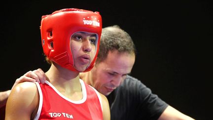 &nbsp; (Estelle Mossely vient de décrocher la ceinture de championne du monde de boxe, catégorie - de 60kg © MaxPPP)