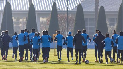 Les joueurs de l'OM au centre d'entraînement du club, le 11 janvier 2021. (MAXPPP)