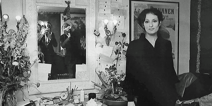 Barbara dans sa loge le 4 février 1969.
 (L&#039;Olympia / Capture d&#039;écran France 3)