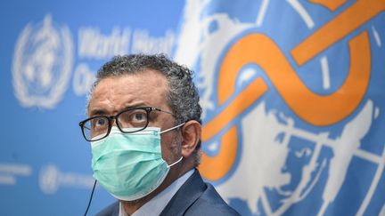 Le directeur général de l'Organisation mondiale de la Santé,&nbsp;Tedros Adhanom Ghebreyesus, lors d'une conférence de presse le 20 décembre 2021 au siège de l'agence onusienne, à Genève, en Suisse.&nbsp;
 (FABRICE COFFRINI / AFP)