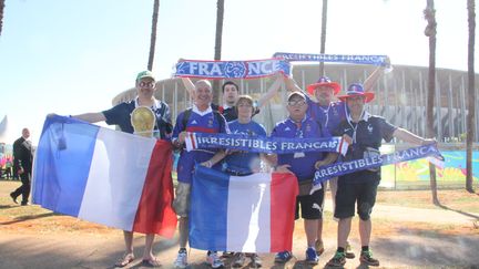 &nbsp; (Les fans de l'équipe de France aux anges après la qualification pour les quarts © RF/GA)