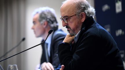 Jaume Roures (premier plan), le patron de Mediapro. (FRANCK FIFE / AFP)