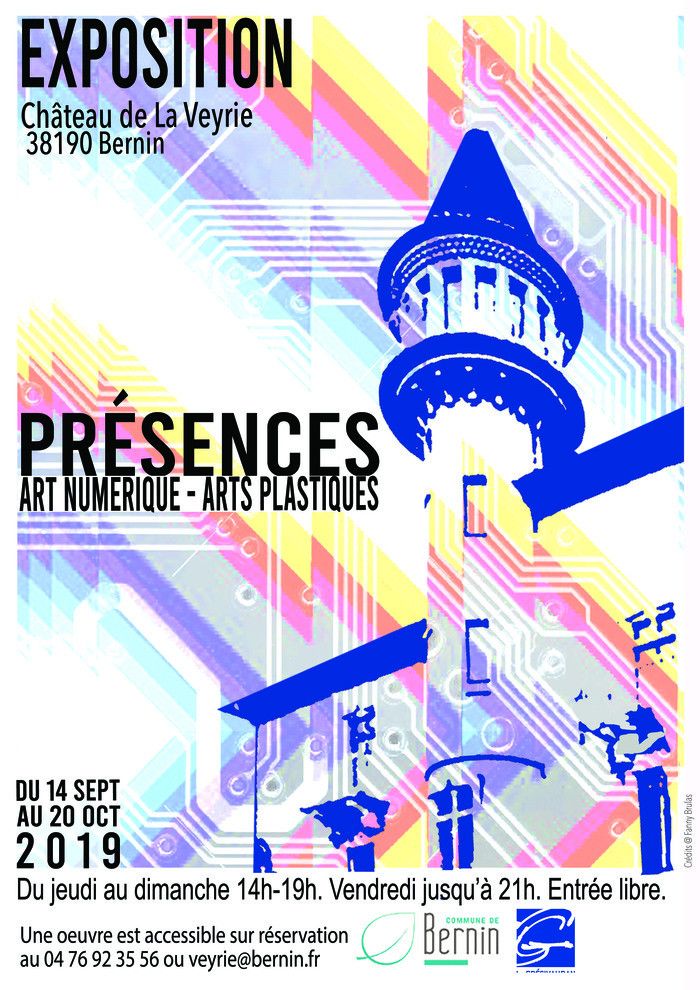 Affiche de l'exposition "Présences, Art numérique - Arts Plastiques"&nbsp; (Ville de Bernin)