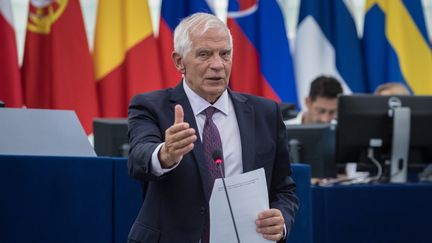 Le chef de la diplomatie européenne, Josep Borrell, lors d'un débat sur l'Ukraine, au Parlement européen à Strasbourg, le 13 septembre 2022. (CHRISTOPHE PETIT TESSON/EPA/AFP)