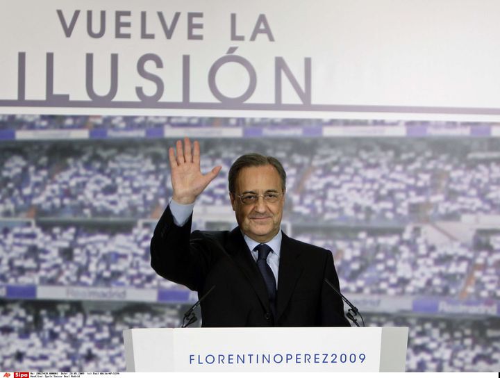 Florentino Pérez, le 28 mai 2009, à Madrid (Espagne). (PAUL WHITE / AP / SIPA)