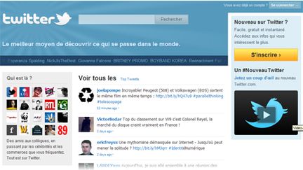 Capture d'écran de la homepage de Twitter (Twitter)