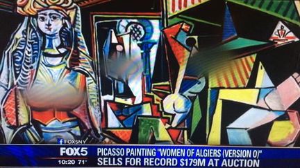 Une photo du tableau "Les Femmes d'Alger", version O, de Picasso, flout&eacute; par la cha&icirc;ne am&eacute;ricaine Fox 5. (TWITTER / @ARUNADSOUZA)