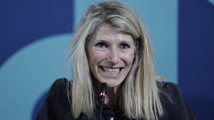 Marie Barsacq, la directrice Impact et Héritage de Paris 2024, le 8 mars 2024 à Saint-Denis (Seine-Saint-Denis). (STEPHANE DE SAKUTIN / AFP)