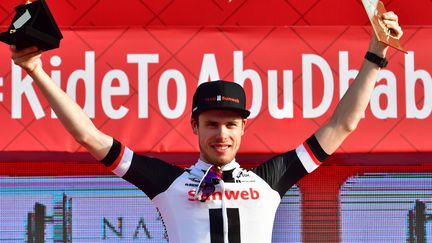 Phil Bauhaus vainqueur de la 3e étape du Tour d'Abou Dhabi. (GIUSEPPE CACACE / AFP)