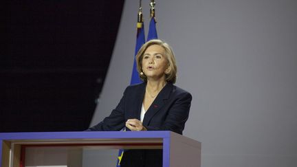 Valérie Pécresse lors de son premier grand meeting au Zénith de Paris, le 13 février 2022. (STEPHANE ROUPPERT / NURPHOTO / AFP)