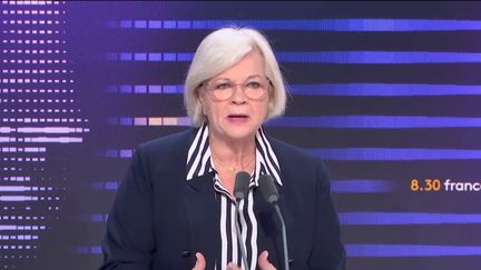 Catherine Vautrin, ministre du Travail, de la Santé et des Solidarités,le 28 mars 2024 sur franceinfo. (FRANCEINFO / RADIOFRANCE)