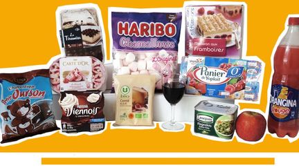 Les différents produits contenant des dérivés d'animaux, selon Foodwatch.&nbsp; (FOODWATCH / FRANCEINFO)