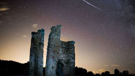 Le ch&acirc;teau d'Edlington dans l'extr&ecirc;me-nord de l'Angleterre sous une pluie d'&eacute;toiles filantes en ao&ucirc;t 2013. (TOM HEATON / SIPA / REX)