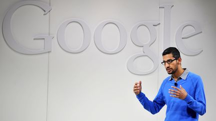 Sundar Pichai, nomm&eacute; directeur de Google, s'exprime le 24 juillet 2013 &agrave; San Franciso (Californie).&nbsp; (JOSH EDELSON / AFP)