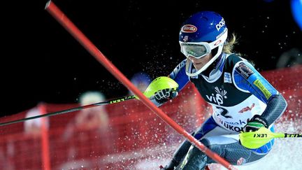 Mikaela Shiffrin lors de sa victoire dans le slalom de Zagreb en janvier 2015 (Croatie) (STRINGER / AFP)