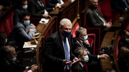 Le député Olivier Falorni lors des questions au gouvernement à l'Assemblée nationale, à Paris, le 13 octobre 2020. (ARTHUR NICHOLAS ORCHARD / HANS LUCAS / AFP)