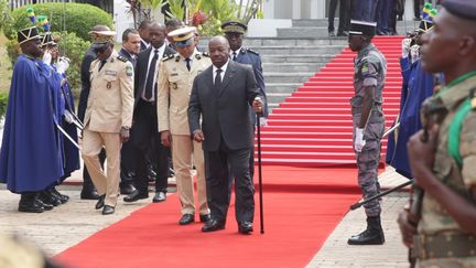 Le président gabonais le 16 août 2019 à Libreville, la capitale gabonaise.&nbsp; (STEVE JORDAN / AFP)