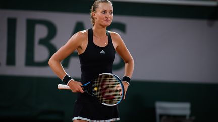 Kristina Mladenovic très frustrée après son élimination au premier tour de Roland-Garros. (ROB PRANGE / SPAINDPPI)