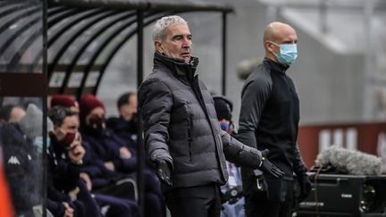 L'entraîneur du FC Nantes Raymond Domenech lors de la défaite de son équipe à Metz (2-0) en Ligue 1, le 24 janvier 2021 (PASCAL BROCARD / MAXPPP)