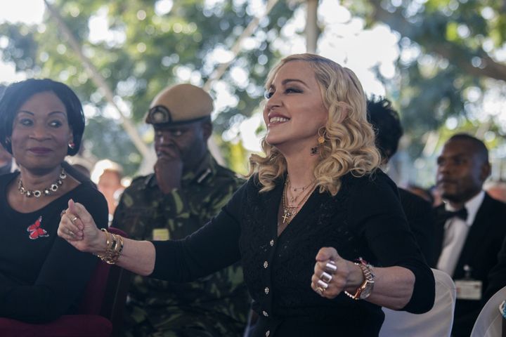 Madonna à Blantyre (Malawi), le 11 juillet 2017. (AMOS GUMULIRA / AFP)