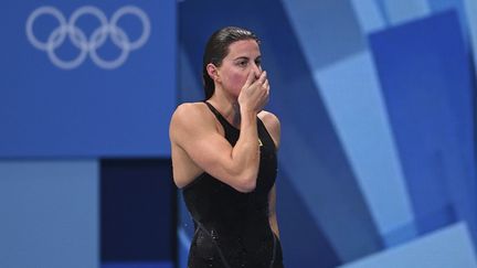 Charlotte Bonnet a été éliminée en demi-finale du 200 m des Jeux olympiques de Tokyo, le 27 juillet 2021. (KEMPINAIRE STEPHANE / KMSP via AFP)