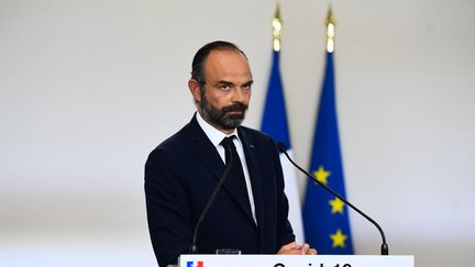 Edouard Philippe, lors d'une conférence de presse sur l'épidémie de Covid-19, le 7 mai 2020.&nbsp; (CHRISTOPHE ARCHAMBAULT / AFP)