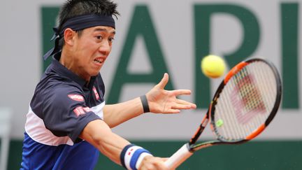  Kei Nishikori, lors du troisième tour de Roland-Garros 2015 (REIRI KURIHARA / YOMIURI)