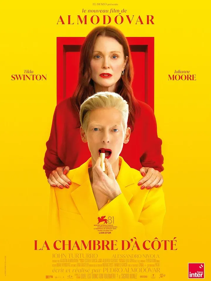 L'affiche du film "La Chambre d'à côté" de Pedro Almodóvar (2025). (PATHE)