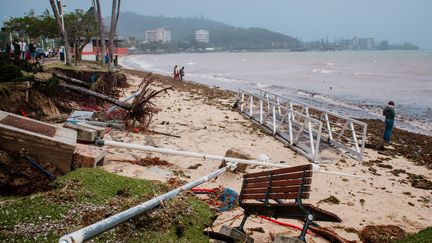 Nouméa, 3 février 2021. La dépression tropicale Lucas est passée au large des côtes calédoniennes avant de s'éloigner vers le sud.&nbsp; (DELPHINE MAYEUR / HANS LUCAS / AFP)