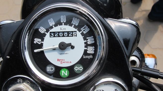 &nbsp; (Le relevé du compteur de la Royal Enfield au départ de l'expédition @ S.Martin)