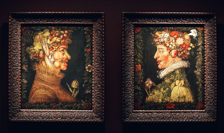 Deux oeuvres de Giuseppe Arcimboldo dans l'exposition&nbsp;"Végétal - L’École de la beauté" aux Beaux-Arts de Paris (JEAN-LUC PERREARD)