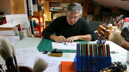 Michel Iturria, dans son atelier à Bordeaux en septembre 2008
 (JJ Saubi / Sud Ouest)