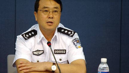 Wang Lijun lorsqu'il &eacute;tait num&eacute;ro un de la police de Chongqing (sud de la Chine), le 3 ao&ucirc;t 2008. (HUANG HUO / IMAGECHINA / AFP)