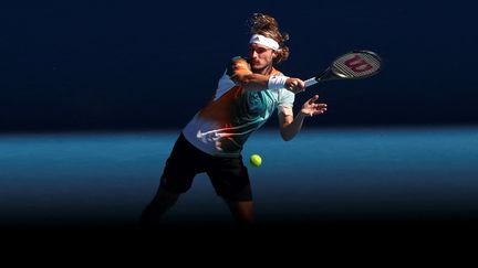 Stefanos Tsitsipas a été solide face à Benoit Paire lors de son 3e tour à Melbourne, le 22 janvier.&nbsp; (AARON FRANCIS / AFP)