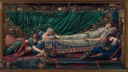 Edward Burne-Jones&nbsp;The Rose Bower [La Charmille], 1886-1890 Huile sur toile, 125 x 231 cm&nbsp; Buscot Park (détail) (© Faringdon Collection Trust  ,The Faringdon Collection Trust / MARCUS LEITH)