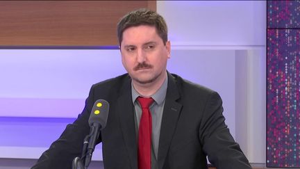 Laurent Brun, secrétaire général de la CGT-Cheminots, invité de franceinfo. (FRANCEINFO / RADIOFRANCE)