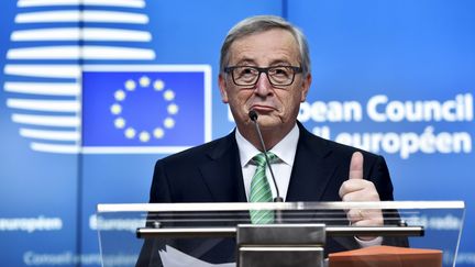 Le président de la Commission européenne, Jean-Claude Juncker, le 19 février 2016 lors d'une sommet des dirigeants de&nbsp;l'Union européenne à Bruxelles (Belgique). (ERIC VIDAL / REUTERS)