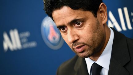 Le président du PSG, Nasser Al-Khelaïfi. (FRANCK FIFE / AFP)