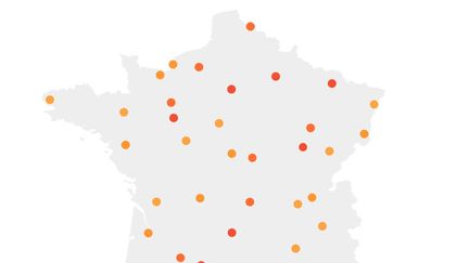 Les températures minimales relevées mercredi 24 juillet 2019 dans les grandes villes françaises. (FRANCEINFO)