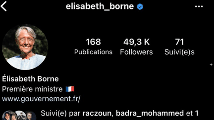 Capture écran du compte Instagram de la Première ministre, Elisabeth Borne. (INSTAGRAM)