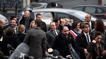 François Hollande, président de la République en visite à Aubervilliers, le 14 février 2017. (STEPHANE DE SAKUTIN / POOL)