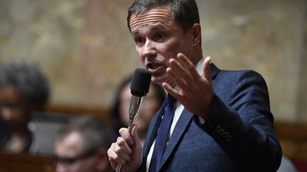 Nicolas Dupont-Aignan lors d'une session de questions au gouvernement le 5 juin 2018. (BERTRAND GUAY / AFP)